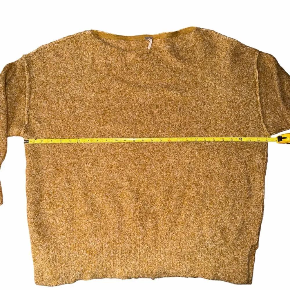 Free People Moira Slouchy Tunic Sweater Honey Marled Knit Small